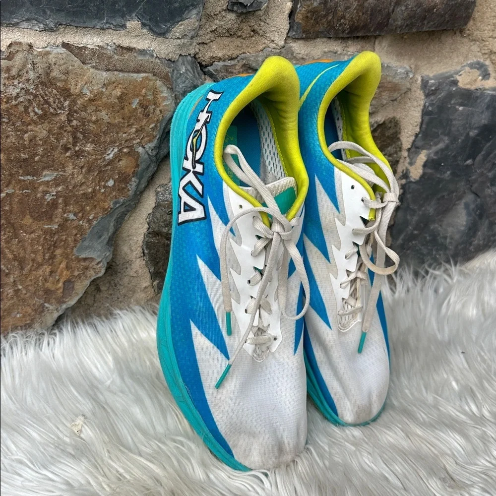 HOKA ONE ONE Crescendo MD Track Spikes Blue White Yellow Men’s 11.5